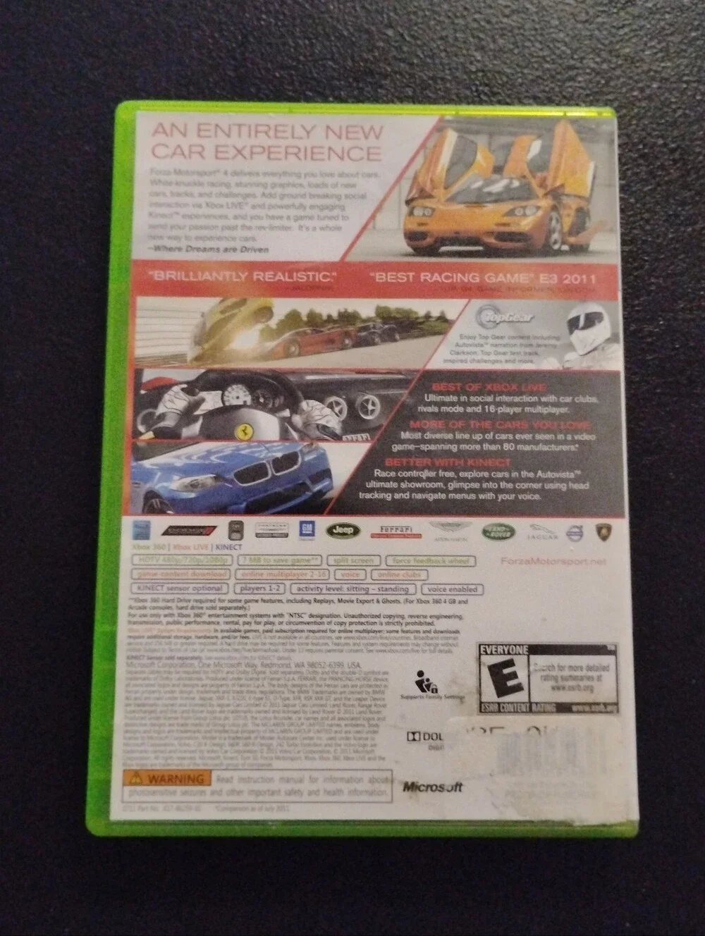 Forza Motorsport 4 (Xbox 360) - Complete in Box (CIB) - 2-Disc Set w/ Manual